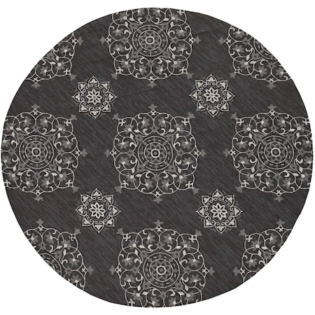 Homeroots 90 x 90 in. Charcoal Polypropylene Rug 374705